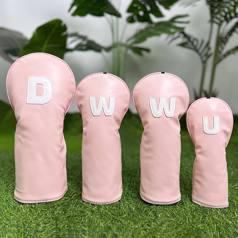 Pink Golf Club Head Cover Set - women's head covers golf head cover by Noggin Golf