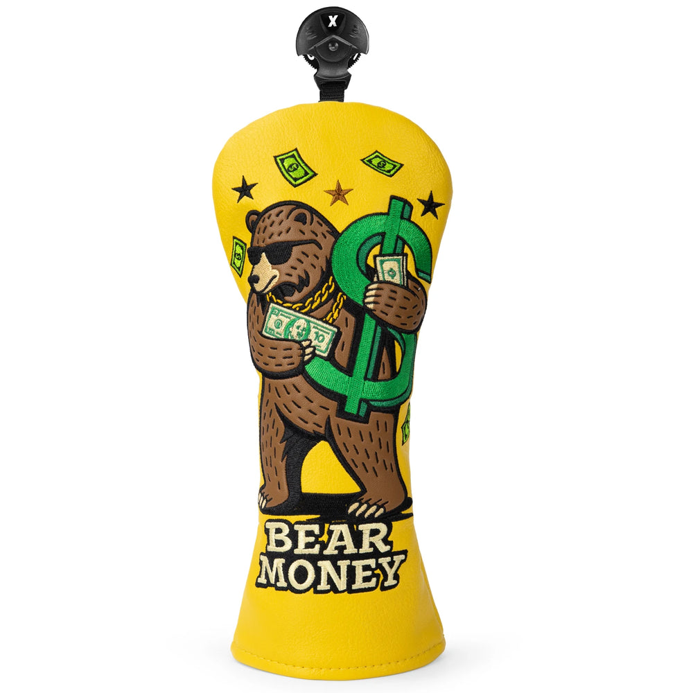 Bear Money Golf Club Cover Set - Bear Money Golf Club Cover Set - back view | Noggin Golf | Noggin Golf