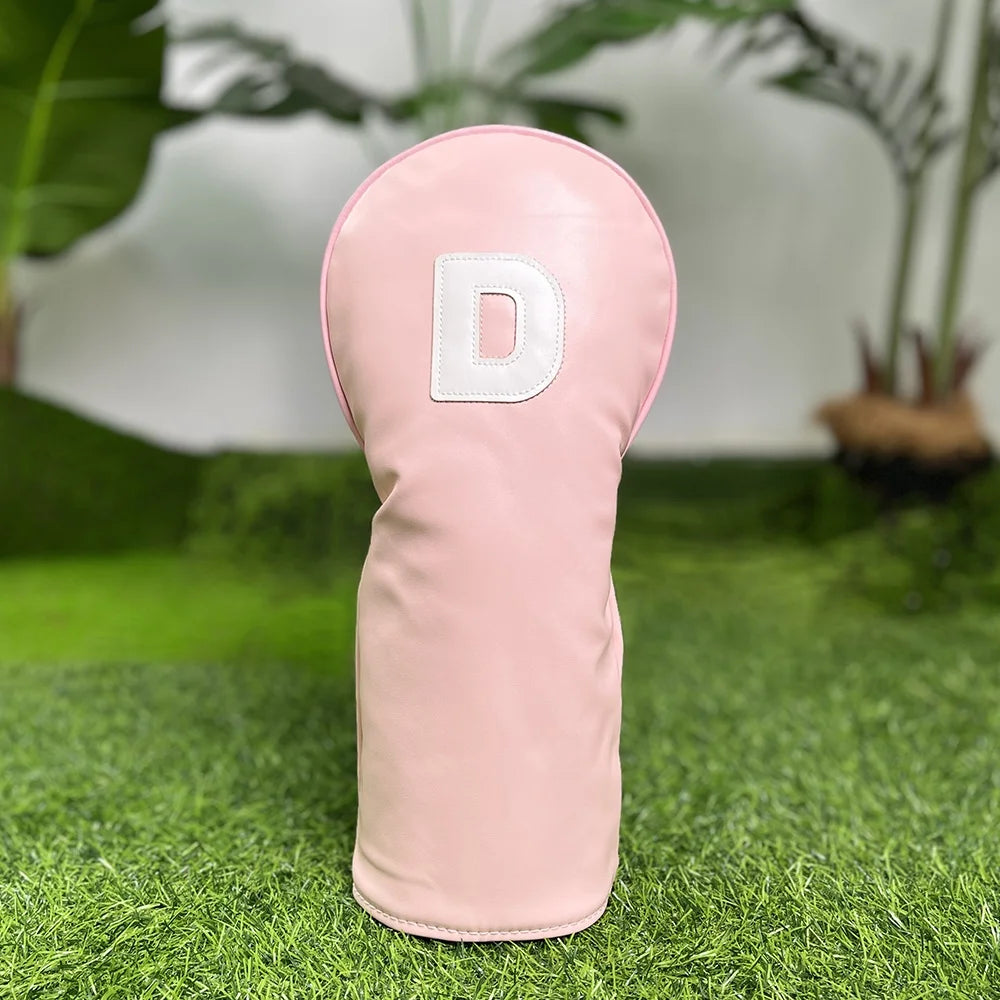 Pink Golf Club Head Cover Set - Pink Golf Club Head Cover Set - back view | Noggin Golf | Noggin Golf