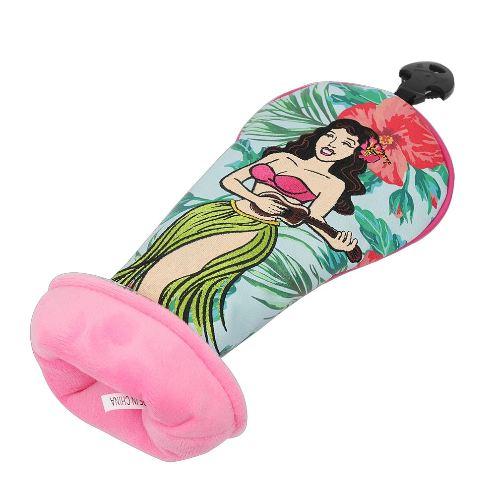 Hawaii Hula Girl Golf Head Cover - back view | Noggin Golf