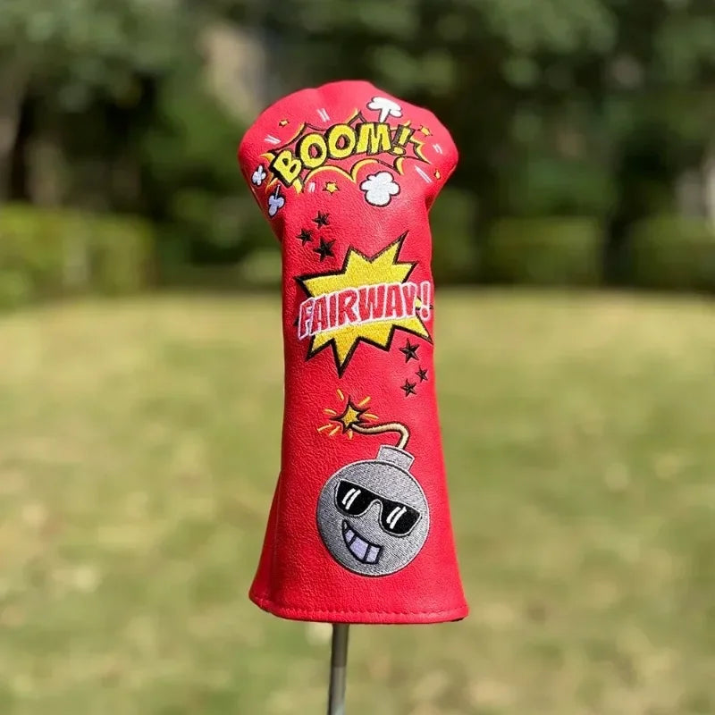 BOOM Pop Art Golf Head Cover - back view | Noggin Golf