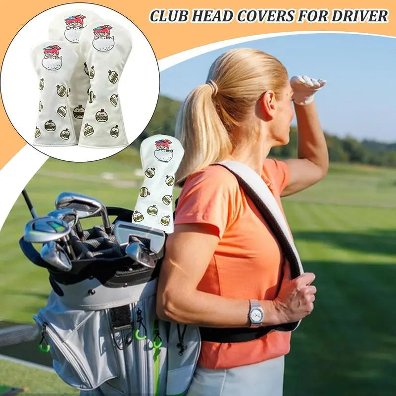 Small Pattern Golf Head Cover Set - Small Pattern Golf Head Cover Set - detail view | Noggin Golf | Noggin Golf