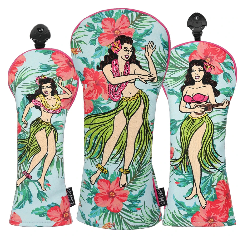 Hawaii Hula Girl Golf Head Cover - front view | Noggin Golf