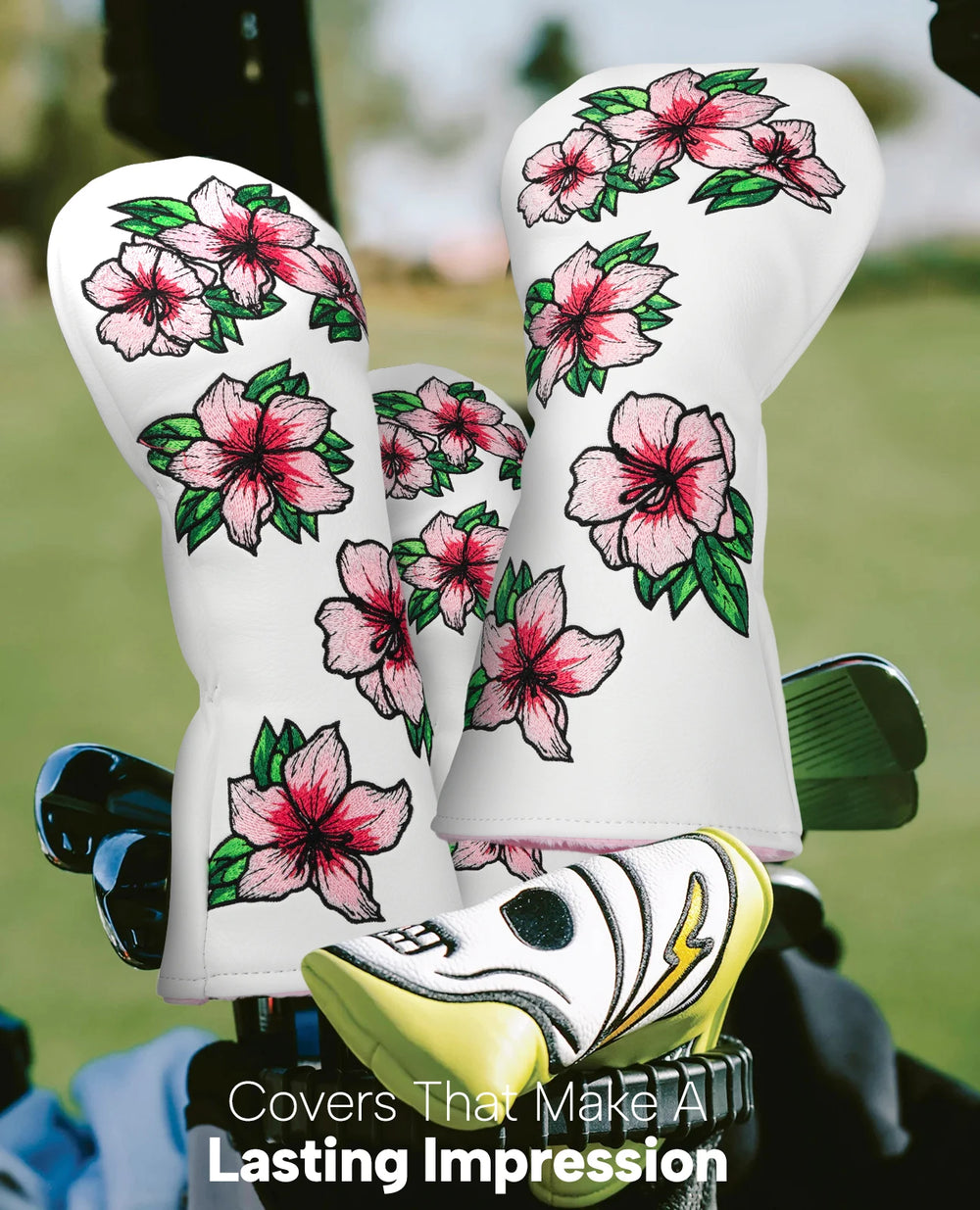 Spring Flower Golf Head Cover Set - detail view | Noggin Golf