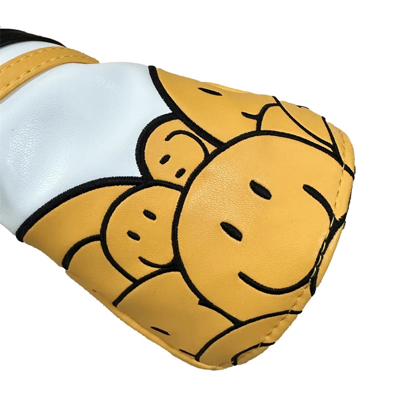 Smiley Face Golf Head Cover - Smiley Face Golf Head Cover - detail view | Noggin Golf | Noggin Golf