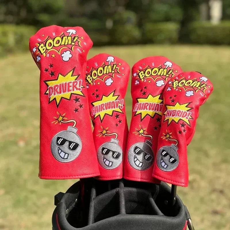 BOOM Pop Art Golf Head Cover - funny head covers golf head cover by Noggin Golf