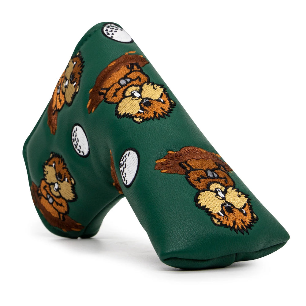 Green Leather Animal Golf Head Cover Set - Green Leather Animal Golf Head Cover Set - detail view | Noggin Golf | Noggin Golf