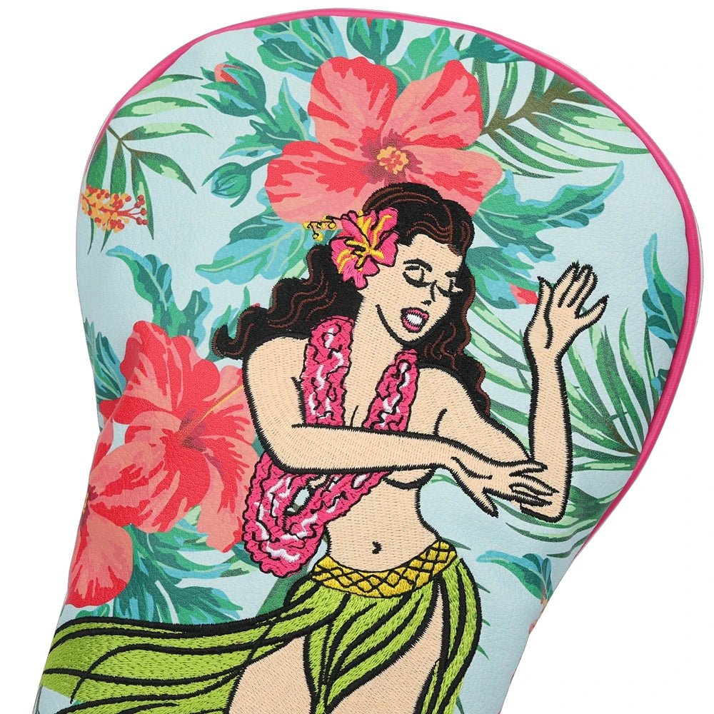 Hawaii Hula Girl Golf Head Cover - detail view | Noggin Golf