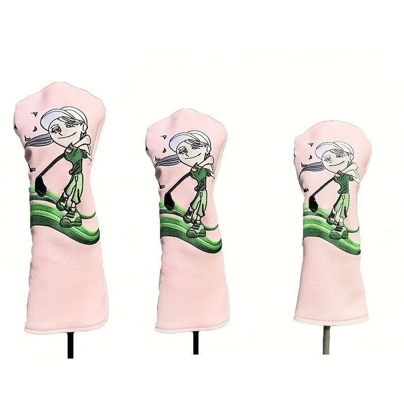 Pink Floral Golf Head Cover Set - Pink Floral Golf Head Cover Set - view 12 | Noggin Golf | Noggin Golf