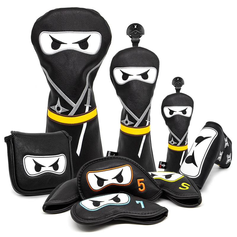 Ninja Golf Head Cover Set - funny head covers golf head cover by Noggin Golf