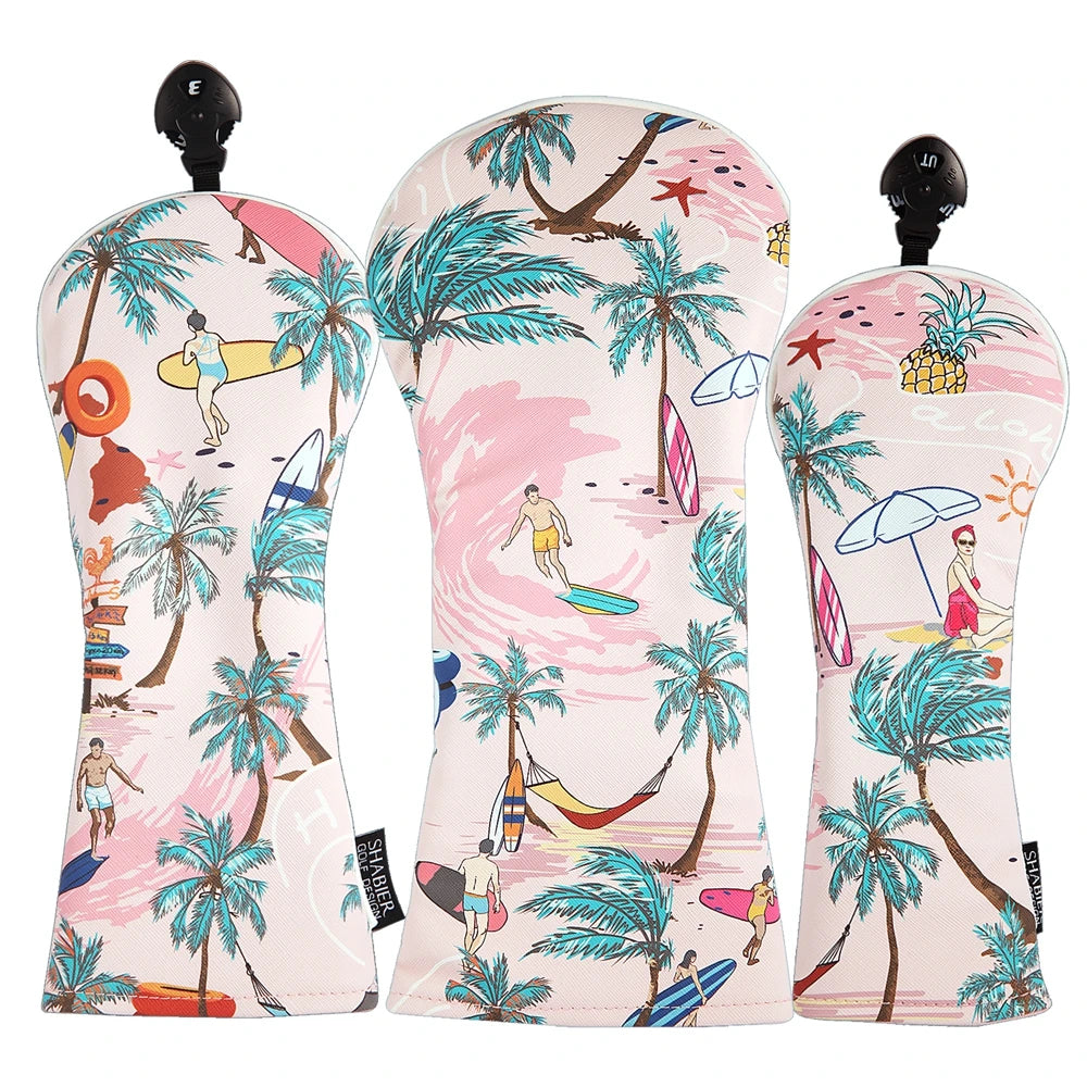 Palm Beach Golf Head Cover - front view | Noggin Golf