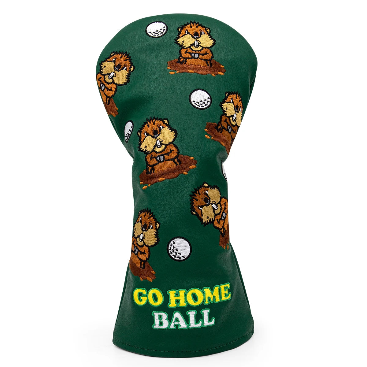 Green Leather Animal Golf Head Cover Set - lifestyle shot | Noggin Golf
