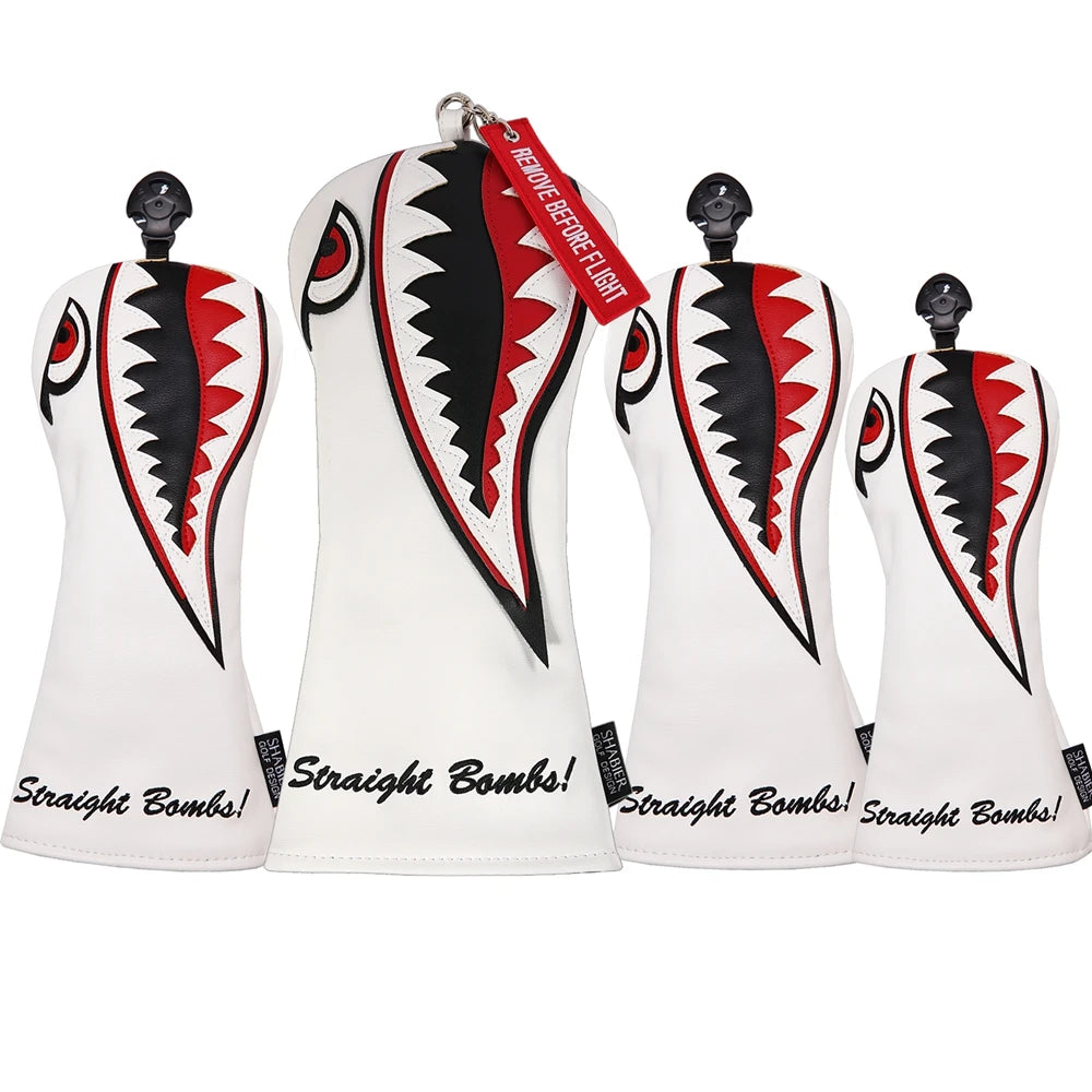 Shark Attack Golf Head Cover - Green - detail view | Noggin Golf