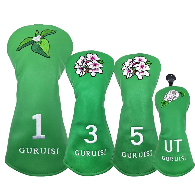 Embroidered Flower Golf Head Cover - detail view | Noggin Golf
