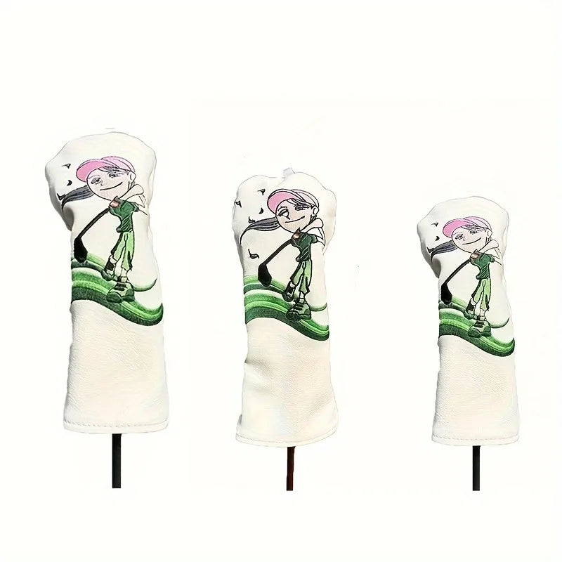 Pink Floral Golf Head Cover Set - Pink Floral Golf Head Cover Set - view 11 | Noggin Golf | Noggin Golf