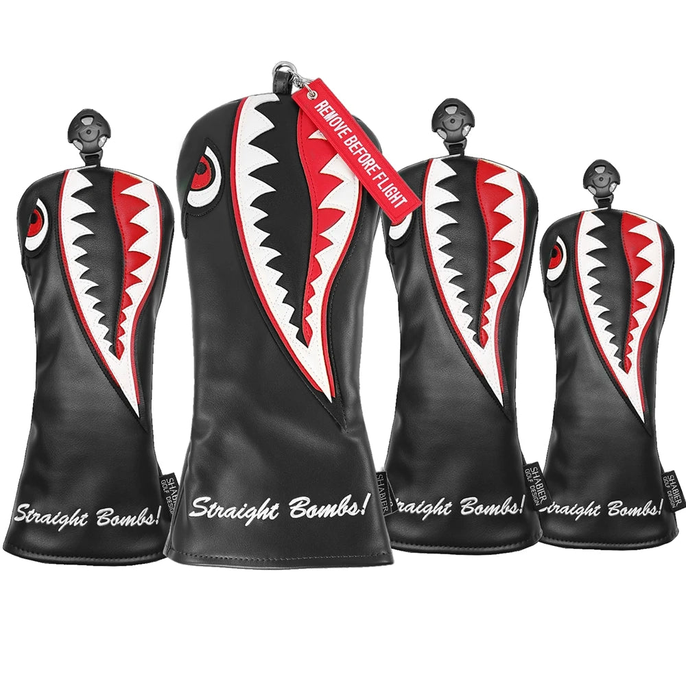 Shark Attack Golf Head Cover - Green - back view | Noggin Golf