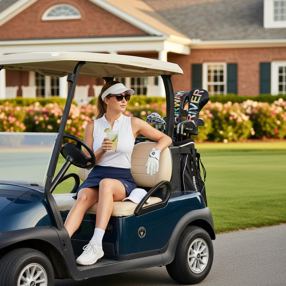 Black Premium Golf Head Cover - woman-cart | Noggin Golf