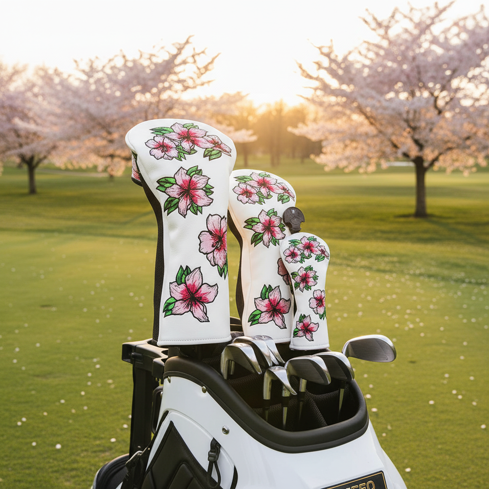 Spring Flower golf headcover set spring cart | Noggin Golf